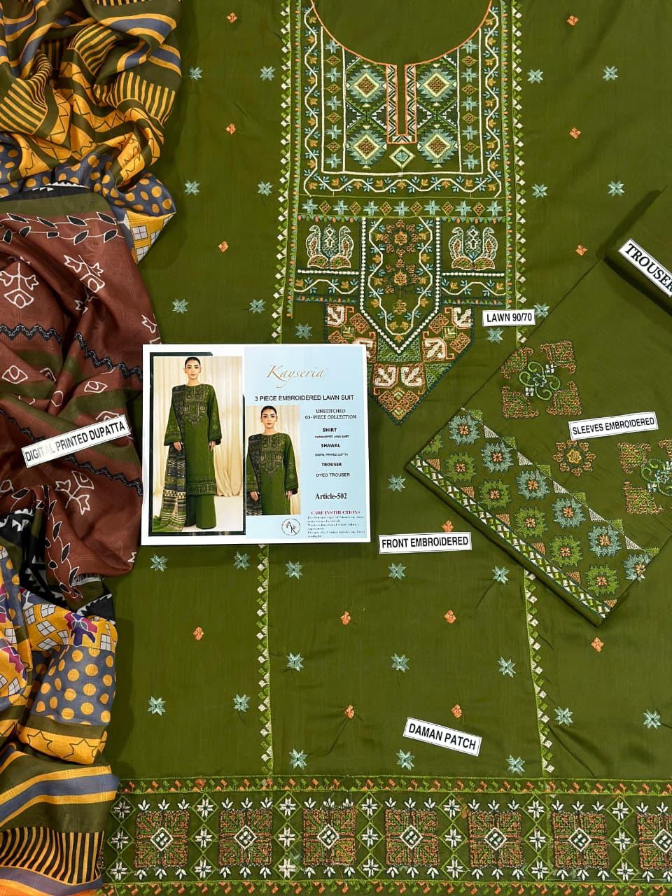 Lawn Embroidered 3Piece D-005