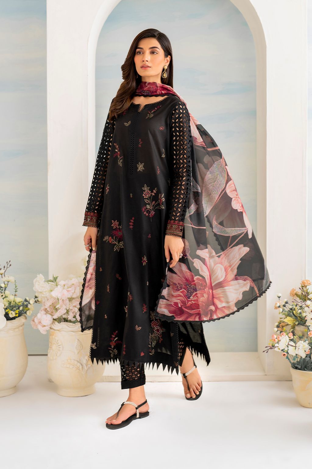 Lawn Embroidered 3Piece D-019