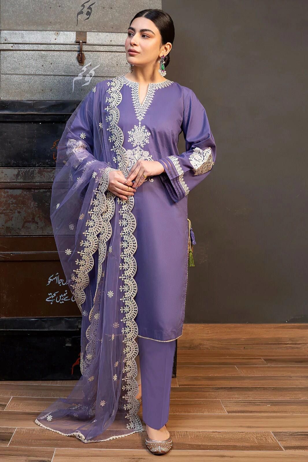 Lawn Embroidered 3Piece D-005
