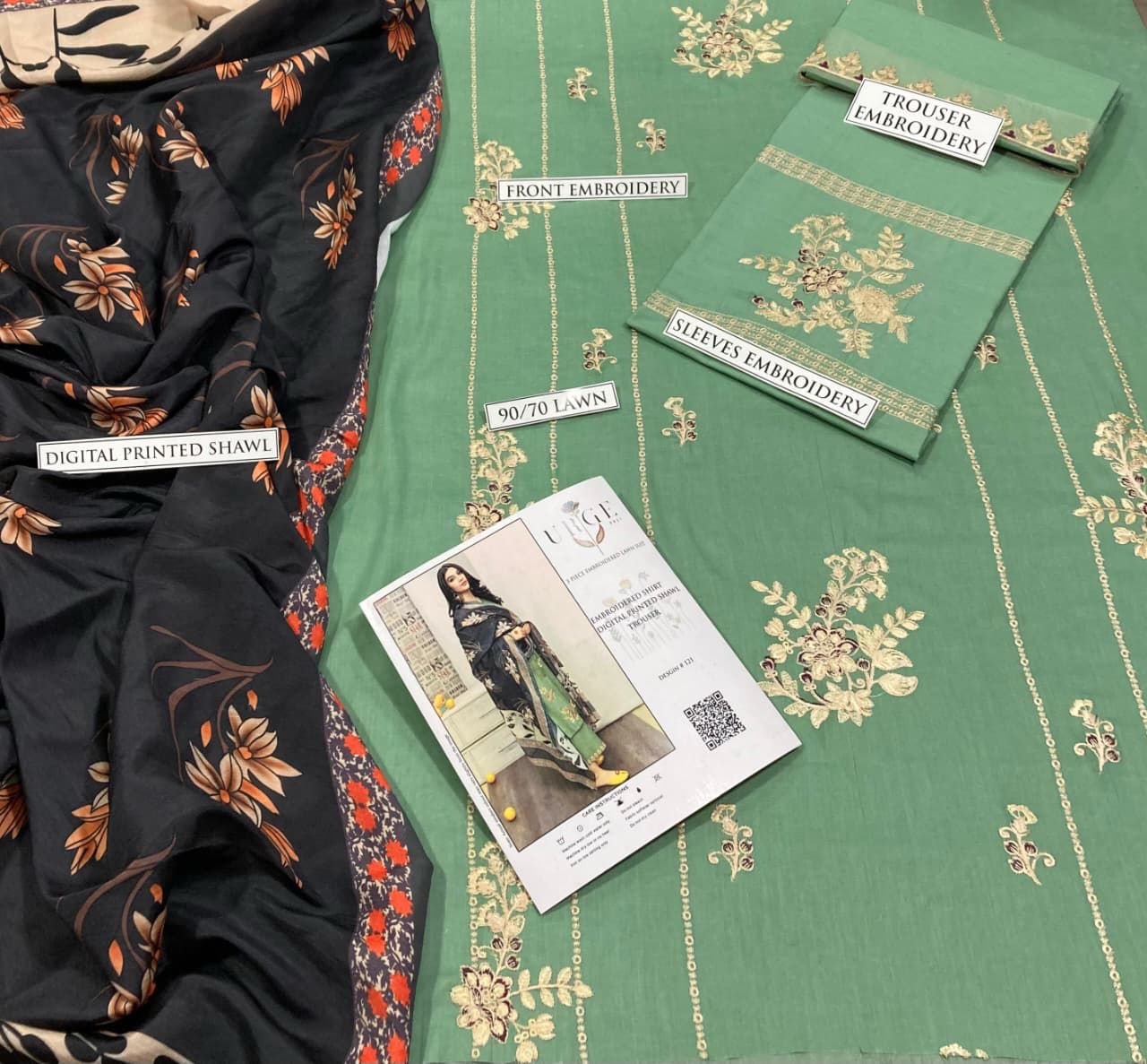 Lawn Embroidered 3Piece D-001