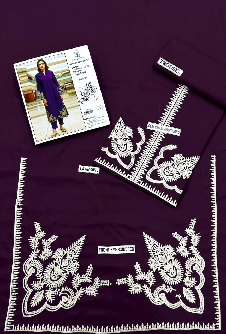 ASLING Lawn Embroidered 2Piece D-012