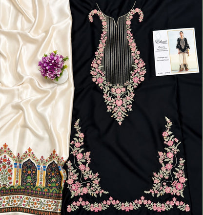 Black Ethnic Silk heavy 2 piece