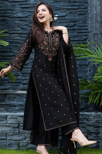 Black Heavy dhanak 3 piece