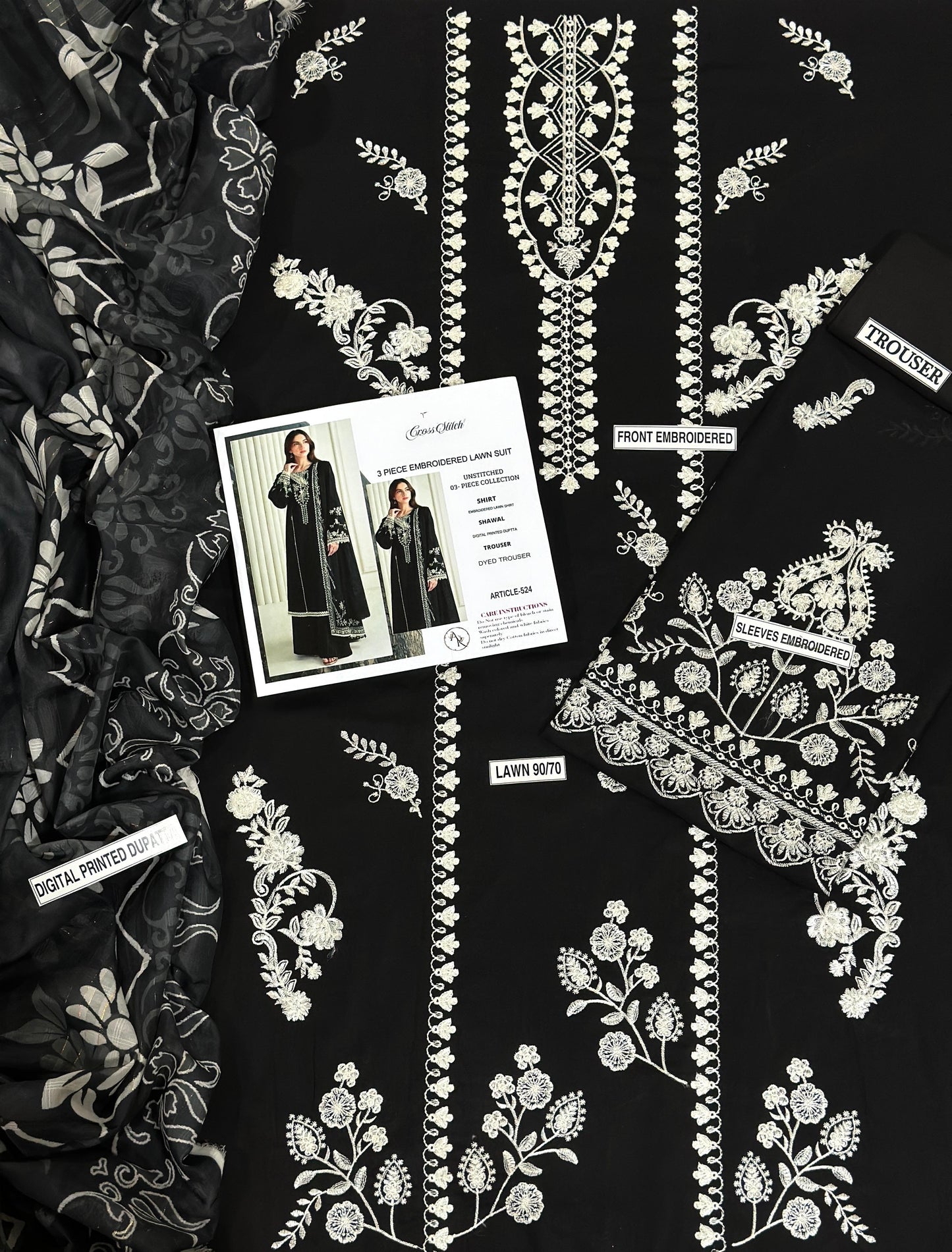 cross stich heavy black 3pc