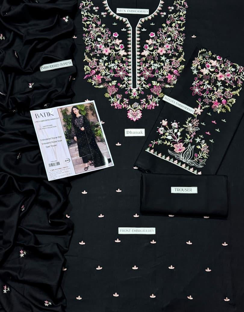 Black Heavy dhanak 3 piece
