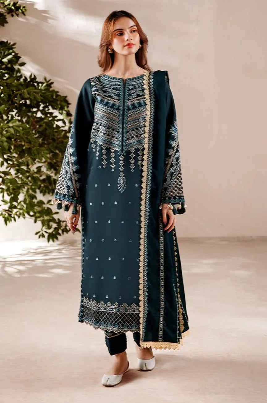 Heavy embroidered 3pc D1009