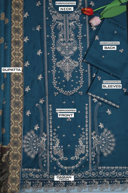 Izel front back embroidery 3pc