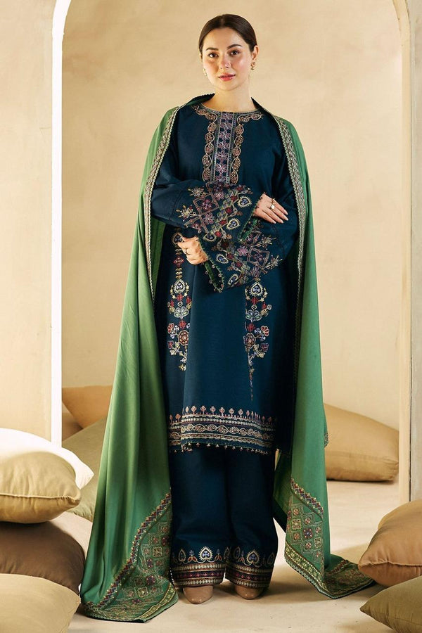 Dhanak Fully Embroidered Unstitched 3Piece D-006