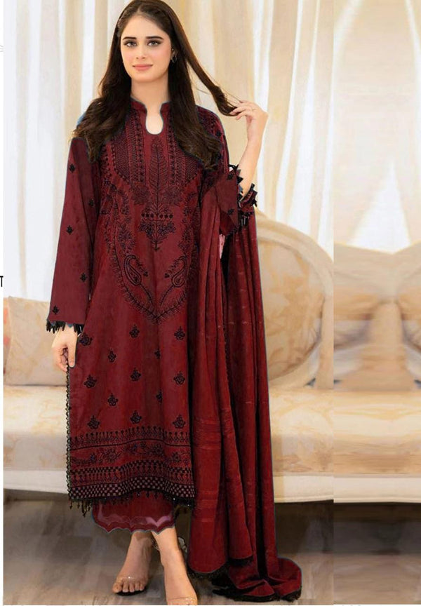 Dhanak Fully Embroidered Unstitched 3Piece D-018