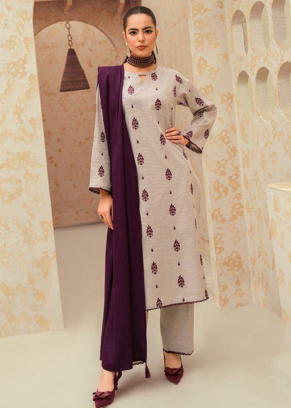 Dhanak Embroidered Unstitched 3Piece D-001
