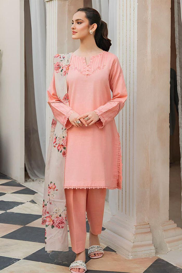 Dhanak Embroidered Unstitched 3Piece D-038