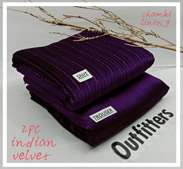 Outfitters Chamki Velvet Unstitched 2Piece D-004