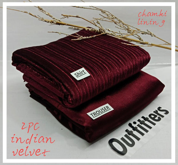 Outfitters Chamki Velvet Unstitched 2Piece D-006