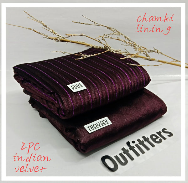Outfitters Chamki Velvet Unstitched 2Piece D-013