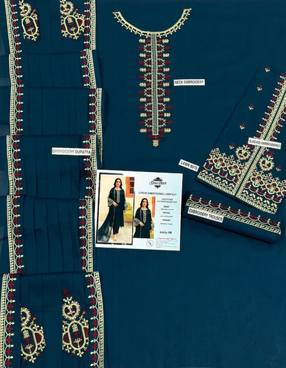 Lawn Embroidered 3Piece D-003