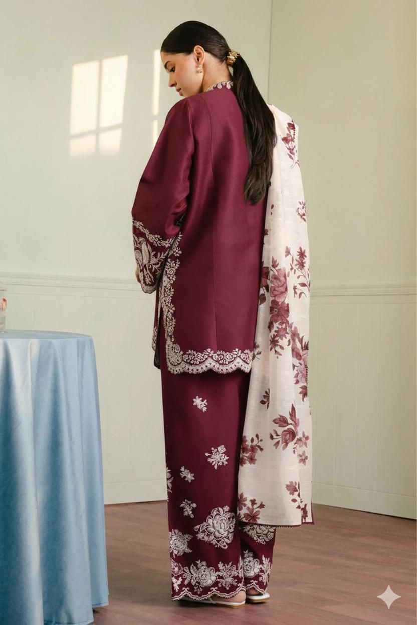 Lawn Embroidered 3Piece D-007
