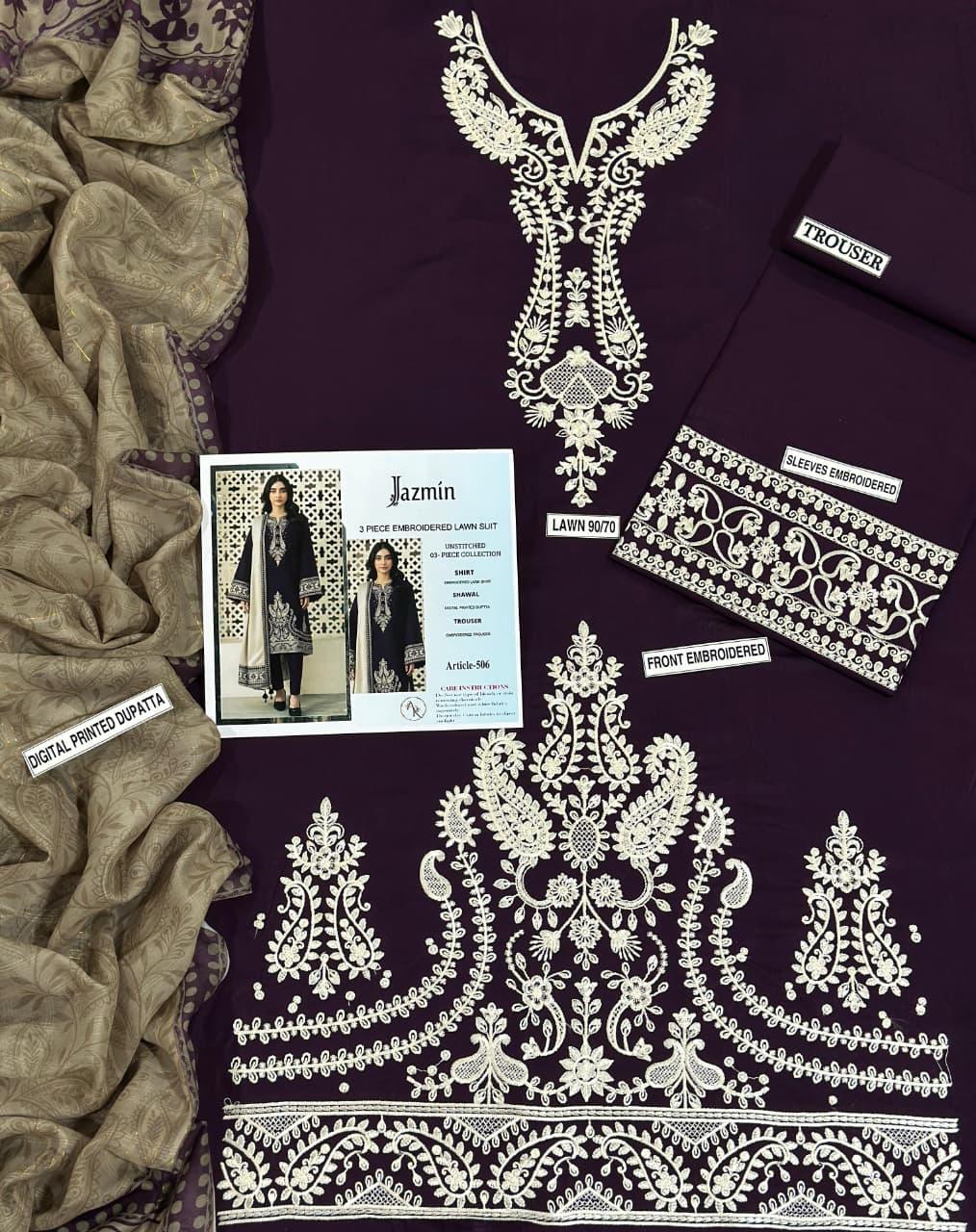 Lawn Embroidered 3Piece D-017