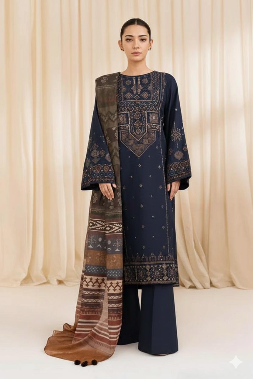 Lawn Embroidered 3Piece D-004