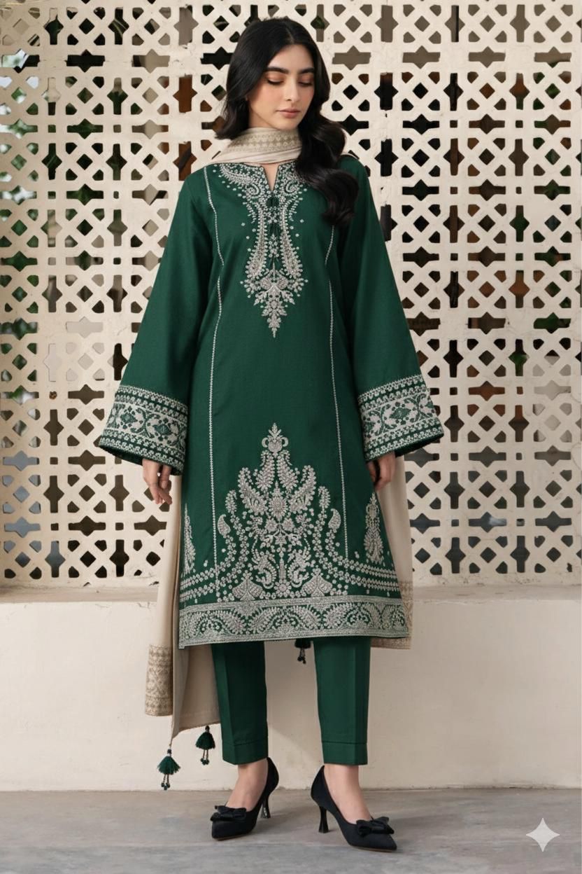 Lawn Embroidered 3Piece D-014