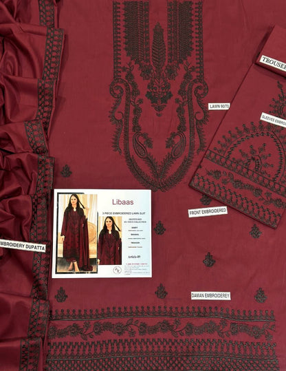 Lawn Embroidered 3Piece D-016