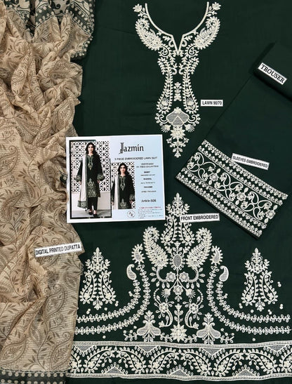 Lawn Embroidered 3Piece D-014