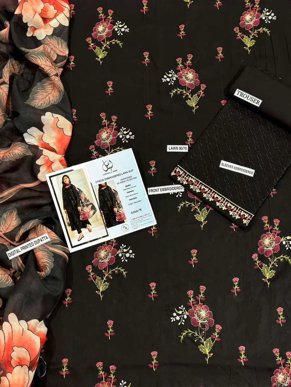 Lawn Embroidered 3Piece D-019