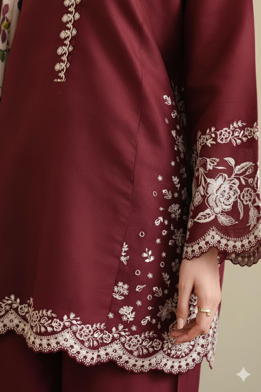 Lawn Embroidered 3Piece D-007