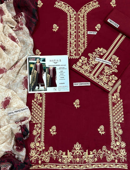 Lawn Embroidered 3Piece D-007