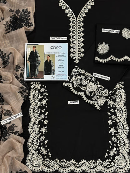 Lawn Embroidered 3Piece D-010