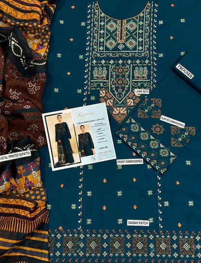 Lawn Embroidered 3Piece D-001