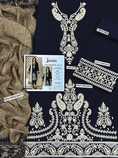 Lawn Embroidered 3Piece D-018