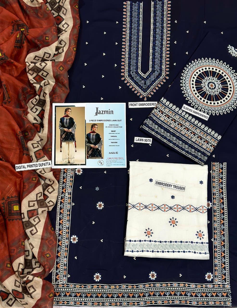 Lawn Embroidered 3Piece D-013