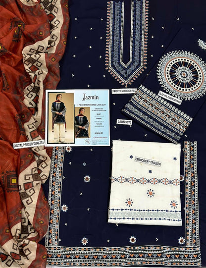 Lawn Embroidered 3Piece D-013