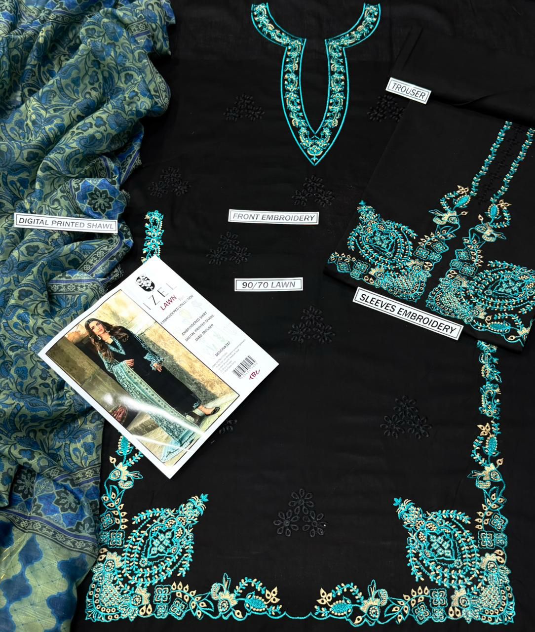 Lawn Embroidered 3Piece D-025