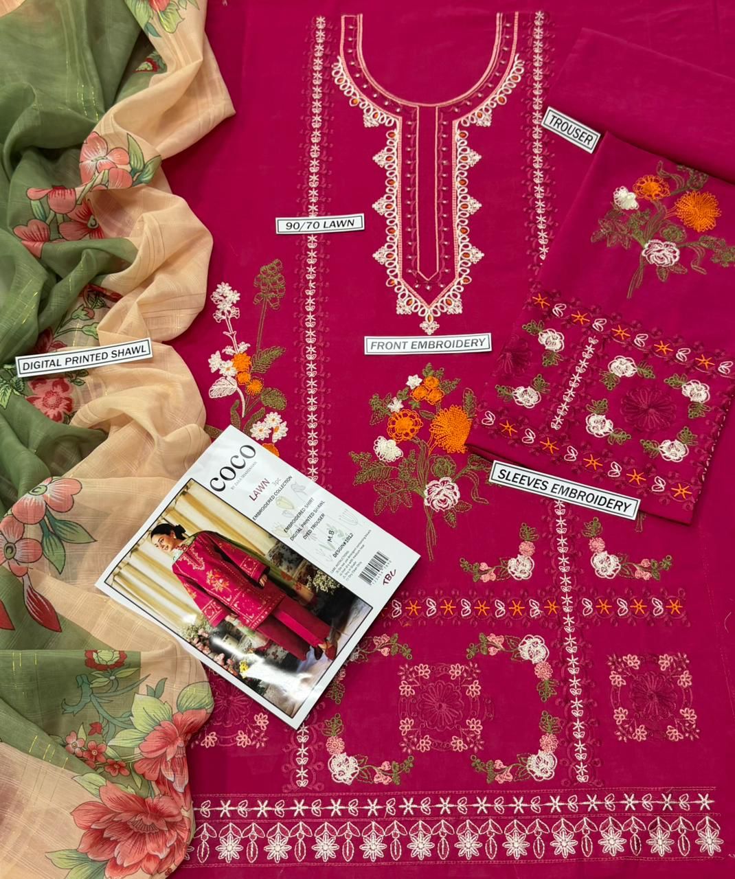 Lawn Embroidered 3Piece D-021