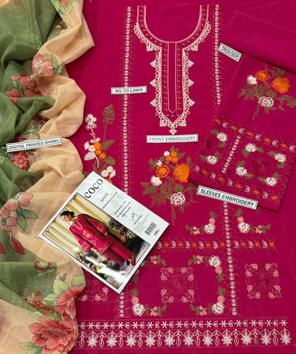 Lawn Embroidered 3Piece D-021