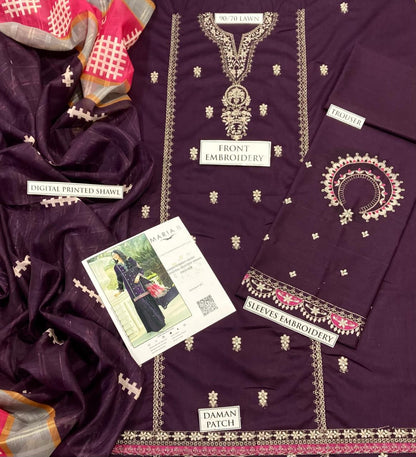Lawn Embroidered 3Piece D-024
