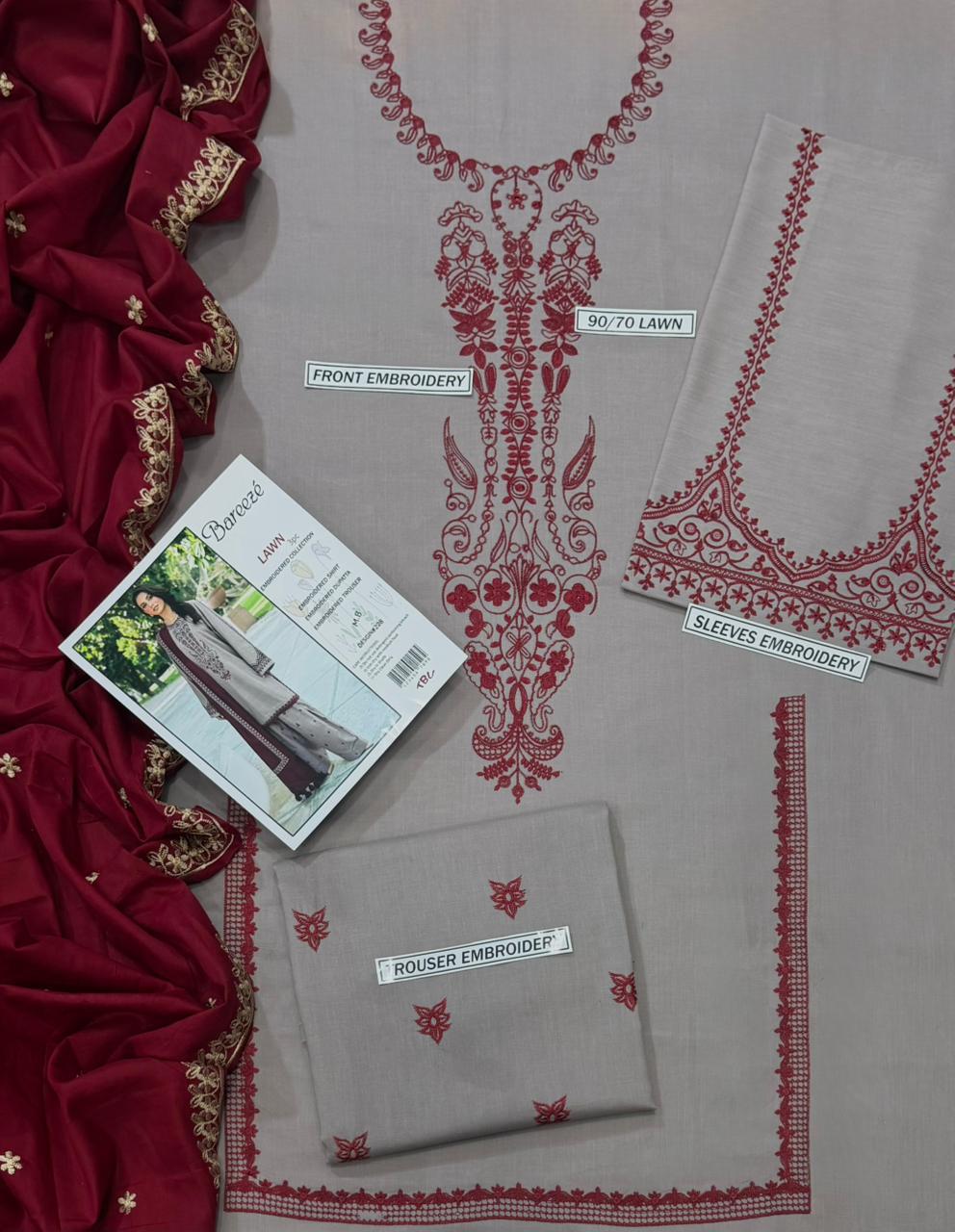 Lawn Embroidered 3Piece D-022