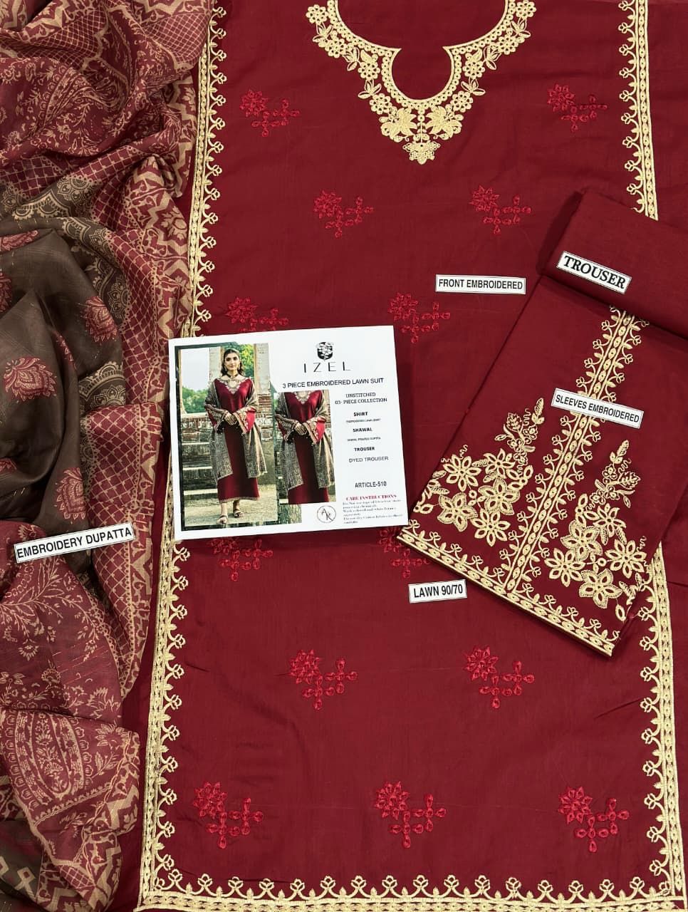 Lawn Embroidered 3Piece D-027