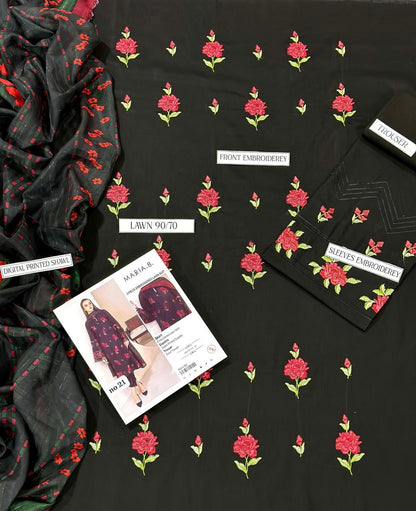 Lawn Embroidered 3Piece D-024