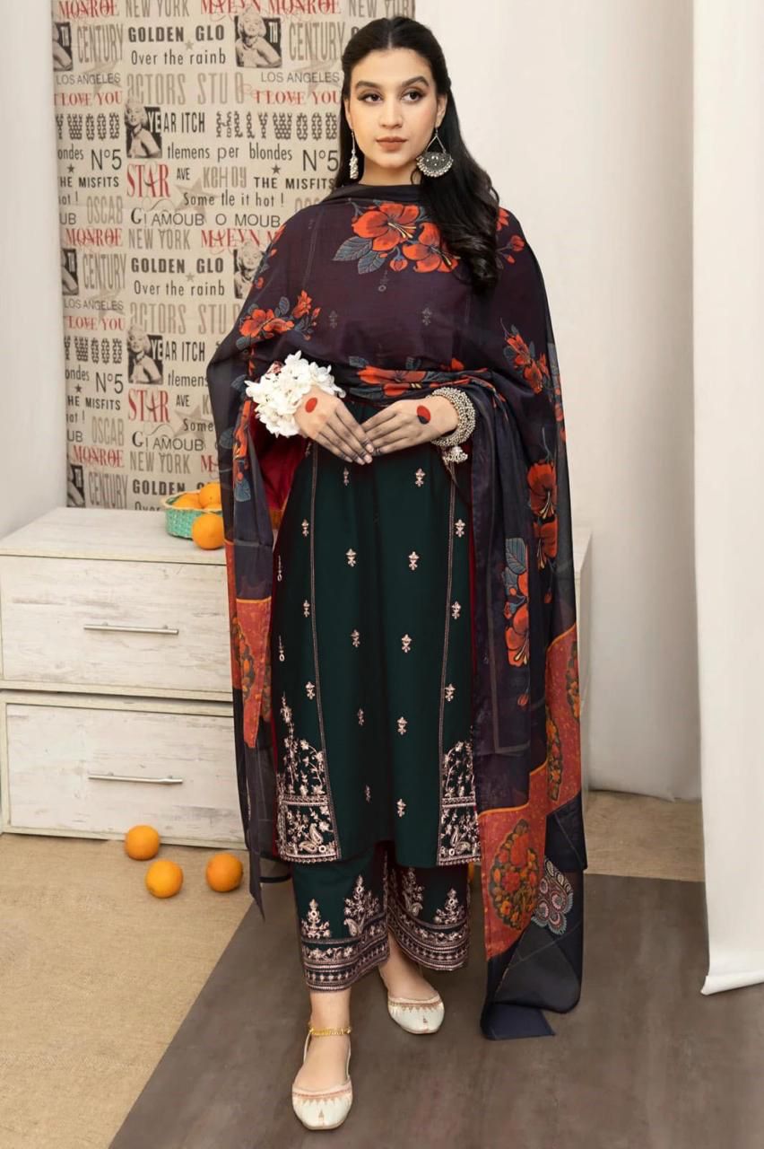 Lawn Embroidered 3Piece D-008