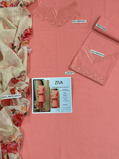 Lawn Embroidered 3Piece D-026