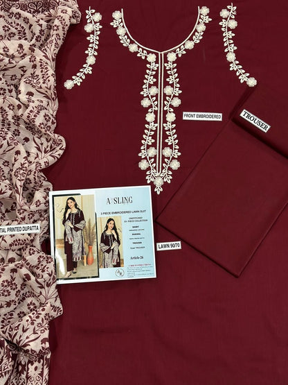 Lawn Embroidered 3Piece D-010