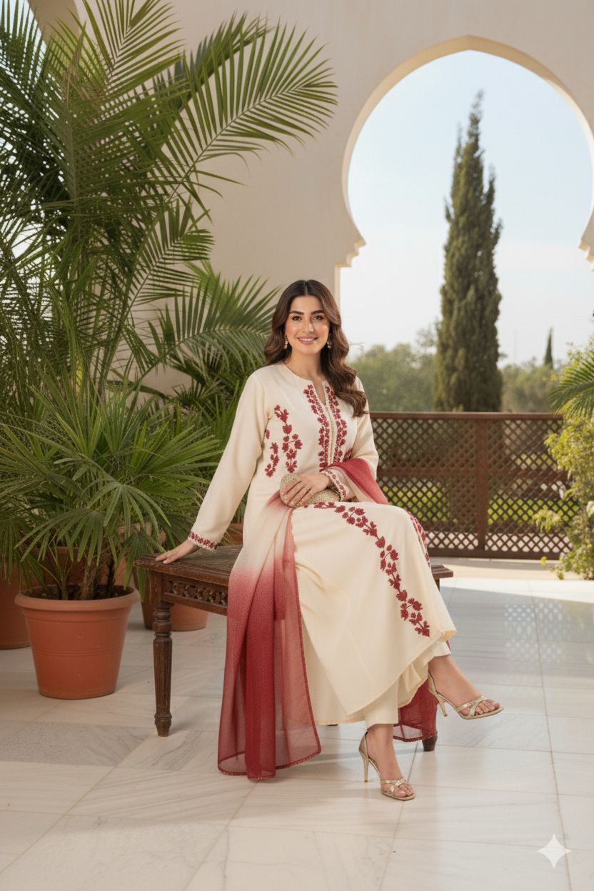 Lawn Embroidered 3Piece D-009