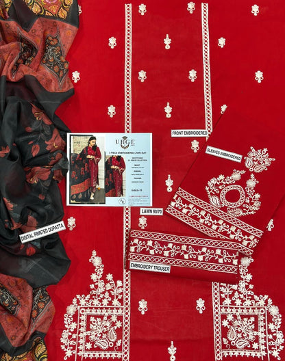 Lawn Embroidered 3Piece D-023