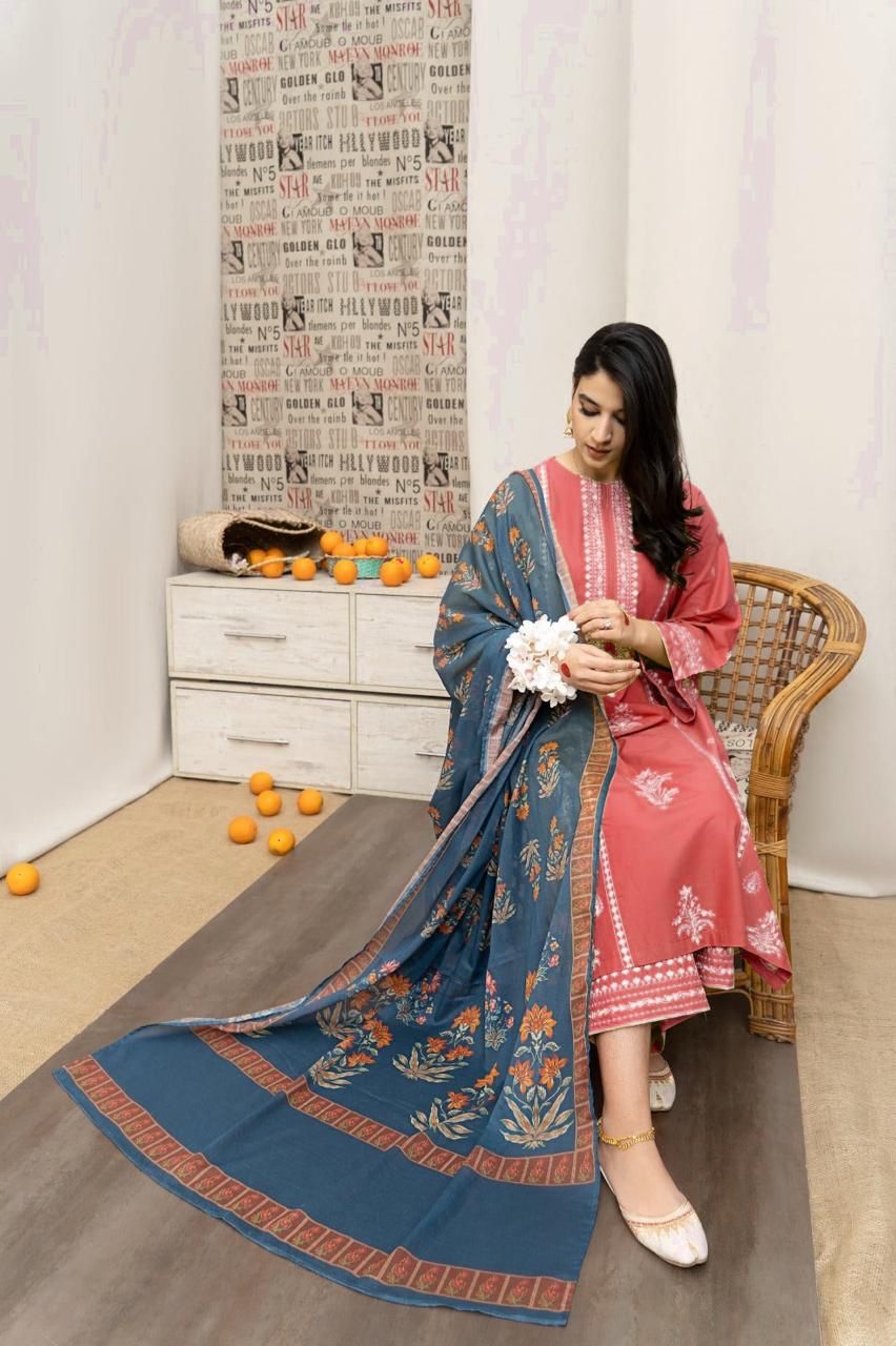 Lawn Embroidered 3Piece D-016