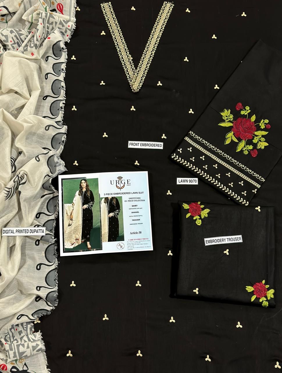 Lawn Embroidered 3Piece D-015