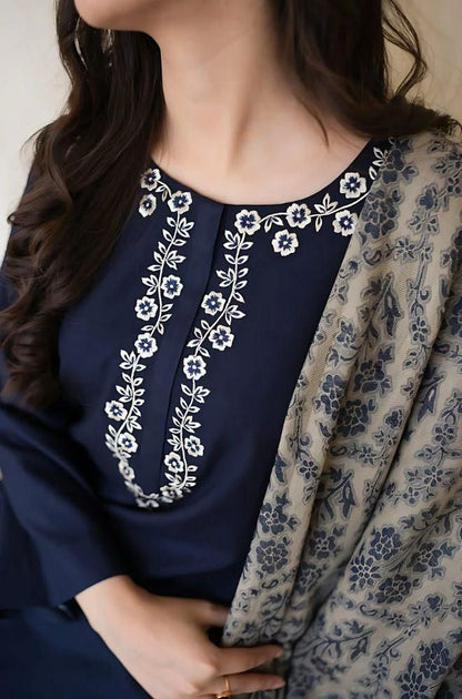 Lawn Embroidered 3Piece D-019
