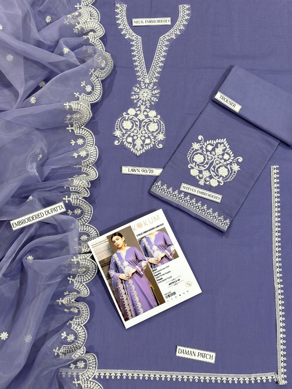 Lawn Embroidered 3Piece D-005