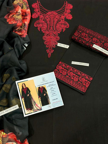 Lawn Embroidered 3Piece D-021